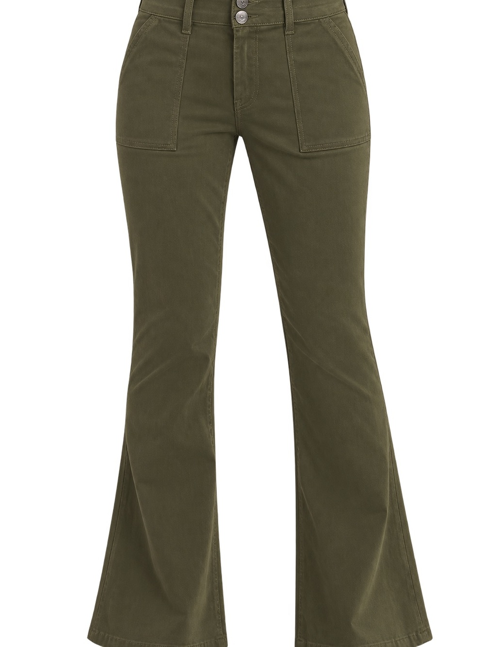 Kut from the Kloth Olive High-Rise Ana Flare Pants NWT